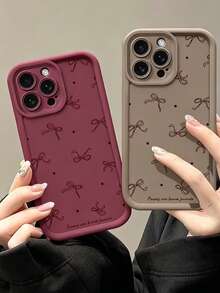 Phone Case - Adorable Christmas-Themed Phone Case, Shockproof Mobile Protection Cover, Compatible With Compatible With Iphone 11 12 13 14 15 16 17 18 Pro Max Pro Plus Series - Stylish And Creative Design For A New Phone Case - Burgundy - View 5