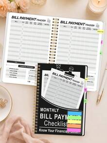 1pc Monthly Bill Payment Tracker Budget Planner Notebook, Undated Expense & Savings Ledger For Finance Management, Halloween Notebook, Office Decor And Accessories, Nurse Essentials, Bible Study Materials - Rectangle - View 6