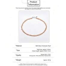 DARA Kalung Mutiara Air Tawar Perak S925 3-4mm Bentuk Kelopak Mutiara Gaya Kreatif, Cocok untuk Pesta Malam Hari - daun bunga - View 5