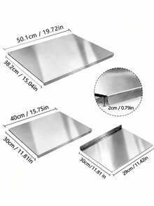 Kitchen Cutting Board, Metal Chopping Board With Rim, Suitable For Meat, Fruit, Vegetables, Bread And Baking - View 5