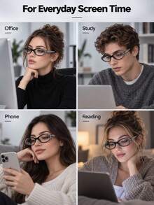 Blue Light Blocking Glasses With Rhinestone Decorated Frame, Designed To Filter Blue Light From Screens, Comes With Glasses Case, Suitable For Office, Study Or Fashion Styling - Glasses [Rhinestone Decorated Frames] - View 11