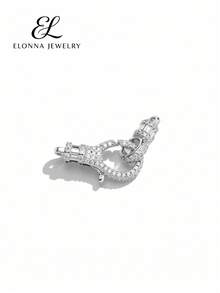 SYMFNY 925 Sterling Silver Cubic Zirconia Colorful Pave Lobster Clasp, Bracelet Necklace Connector Accessory, DIY Jewelry Making, Gift For Her - Pave Lobster Claw Clasp - View 13