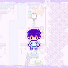 Gantungan Kunci Karakter Pixel OMORI, Liontin Perangkat Game, Aksesori Portabel Bergaya yang Dapat Dikoleksi - Coffee Brown - View 11