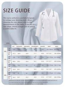 Plus Size Women's Long Sleeve Open Front Lapel 3 Pockets White Coat Regular Fit - White - View 3