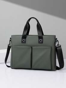 Men's Business Laptop Bag 14 Inch Laptop Case Large Capacity Briefcase Commuter Office Travel Crossbody Shoulder Bag Student Storage Computer Bag - A - View 14