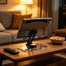 1pc Multifunctional Desktop Stand: Adjustable Folding Phone And Tablet Holder, Acrylic 15° Inclined Keyboard Riser, Height-Adjustable Ergonomic Laptop Stand. Stable Anti-Slip, Portable And Easy To Use, Suitable For Live Streaming, Typing, Office, Study, Travel And Home Decor; Can Be Used As A Practical Stand, Gift, Desktop Organizer Or Decorative Ornament. - How Wide - View 4