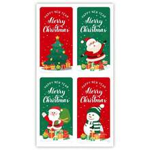 100pcs New Christmas Seal Stickers, Christmas Stickers, Happy New Year Stickers, Gift Box Sealing Stickers, Gift Packaging Decorative Stickers - Multicolor - View 7