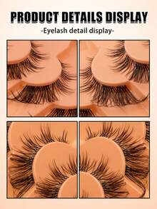 7 Pairs Cat Eye Style False Eyelashes, Graduated Width Strip Lashes, Layered Voluminous And Outer Corner Elongated, Black Dynamic Style, Suitable For Glamorous Makeup, Date Night, Party, Ball, Wedding Guest Look And Daily Makeup - Black - View 7