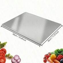 1pc Large 304 Stainless Steel Cutting Board, Kitchen Essential, With Lid And Non-Slip Pad, Suitable For Countertop, Can Be Used For Cutting Meat, Vegetables, Bread And Baking, Kitchen Tool Accessory Gift For Family - Multicolor - View 15