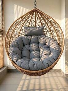 Modern Nordic Style Rocking Chair Cushion/Hanging Chair Cushion/Swing Cushion - UV Resistant, Comfortable Fabric, Multiple Colors Available, Suitable For Various Scenes, Machine Washable Polyester With Zipper, Comfortable Outdoor Cushion (Chair Not Included), Garden Chair Cushion - A - View 24