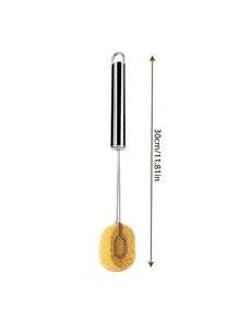 1 buah Klip Pembantu Pembersih Stainless Steel/Cocok untuk Dapur Rumah/Sikat Cangkir & Botol Bayi, Spons Serbaguna & Klip Gagang Wol Baja - Perak - View 2