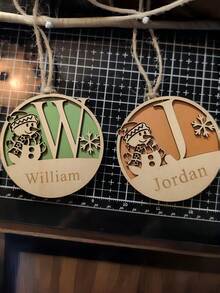 Personalized Christmas Decorations | Customized Name Wooden Ornaments | Pet Paw Print Christmas Decorations | Family Christmas Tree Decor Gifts - Multicolor - View 2