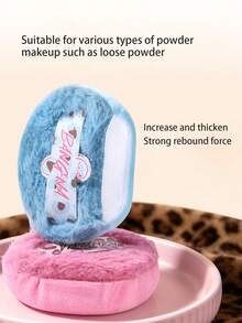 Flocked Makeup Puff, Comfortable, For Touch-Ups And Setting, Compatible With Loose Powder And Other Powder-Based Cosmetics, Makeup Sponge Puff - Multicolor - View 2