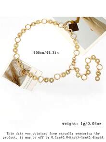 Women's Gold Waist Chain Belt, Adjustable Asymmetrical Metal Chain Body Chain, Plus Size Waterproof Non-Fading Holiday Waist Belt, Suitable For Halloween And Valentine's Day - Gold - View 8