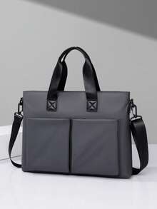 Men's Business Laptop Bag 14 Inch Laptop Case Large Capacity Briefcase Commuter Office Travel Crossbody Shoulder Bag Student Storage Computer Bag - A - View 13