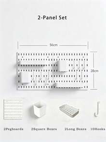 No-Drill Pegboard Storage Rack, Wall-Mounted Organizer, Multi-Functional Wall Storage Board, No-Drill Modular Hook Storage Rack, Kitchen Spice & Utensil Storage Rack, Bathroom Toiletries Storage Rack, Bedroom Cosmetics & Skincare Storage Rack, Entryway Key Holder, Office Supplies Organizer Rack, Dorm Wall Storage Rack, Tool Storage Board, Desktop Organizer Storage Board - Multicolor - View 10
