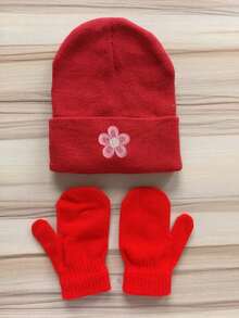 3pcs/Set Baby Knitted Hat And Gloves, Warm Autumn/Winter Newborn Hat, Suitable For Boys And Girls, Soft And Comfortable, Fit For Toddlers - Multicolor - View 9