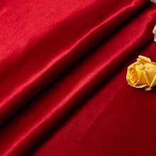 1pc Soft Satin Fabric, Suitable For Wedding Dress, DIY Crafts, Clothing, Draping, Sewing - Red - View 19