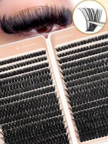 640 Clusters D Curl Segmented Eyelash Set - Includes Eyelash Adhesive & Fixing Liquid, Eyelash Brush & Auxiliary Tweezers; Natural Style Segmented Eyelashes (30D-100D, Length 10-18mm, Thickness 0.07mm), Suitable For Home DIY - Multicolor - View 4