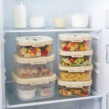 Multi-Functional Transparent Plastic Compartment Food Storage Box, Refrigerator Multi Grids Sealed Fresh-Keeping Box With Cover, Large Capacity Reusable Vegetables FruitsIngredient Container, Microwave Heatable, Kitchen Food Storage And Organization - Multicolor - View 10