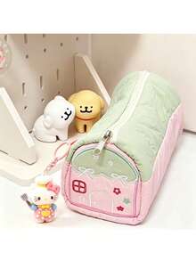 Hasbro SANRIO Kitty Design Cute Little House Pencil Case - Adorable Macaron Color Large Capacity Stationery Storage Box, Niche Storage Bag & Kitty Pendant - Super Cute Cat Pencil Holder - Multicolor - View 5