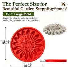 DIY Garden Path Paving Mold, Reusable Sunflower Stepping Stone Mold, Gardening Tool Set - Perfect For Non-Slip Stepping Bricks, Suitable For Patio, Garden, And Vegetable Patch, Adding Decoration To Your Garden And Yard - Multicolor - View 3