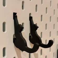 2/6pcs Cat Pegboard Hooks, Compatible With Desk Clip Pegboard, Creative 3D Printed Hooks For Study Room Entryway Storage, Key Earphone Small Item Organizer - Multicolor - View 11