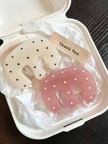 2/1pc New Polka Dot Textured Hair Clips, M-Shaped Hair Clips, Multi-Functional Hair Claws, Back Of Head Hair Clips, High-End Hair Clips - Multicolor - View 4