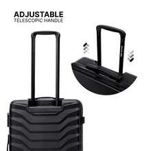W WINGS Travel Luggage Set 4 Pcs | Vanity Case, Cabin, Medium And Large Suitcases With Spinner Wheels And Telescopic Handle - Black - View 6