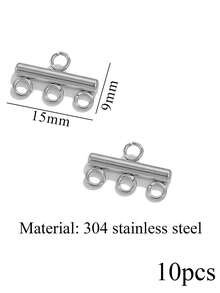 10 Per Pack Stainless Steel Multi-Layer Chain Clasp Connectors DIY Jewelry Accessories Connectors - Silver - View 9