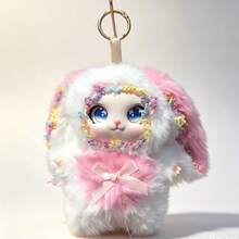 1pc Cute Rabbit Plush Doll Pendant New Hot-Selling Item, Big Ears Lace Trim PVC Doll - 1PC - View 7