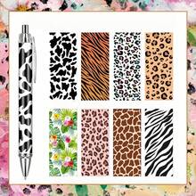 Ballpoint Pens - 24pcs/Pack Leopard Cheetah Pattern Retractable Ballpoint Pens Fine Tip Black Ink Jungle Floral Pattern Natural Color Bulk Party Home Back To School Gift Office Supplies - Sets - View 2
