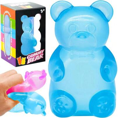 Schylling NeeDohs Squishy Niduo 1 st skakleksak "Bear Stress Relief Toy", långsamt stigande mjuk leksak, sensorisk skakleksak för att lindra ångest, sensorisk mjuk leksak för autism, lugnande leksak, presentboxfyllnad, födelsedagspresent, klassrumsbelöningsleksak för skattlåda, julstrumpfyllnad, partyfavorit – flera färger tillgängliga (slumpmässig färg) NeeDohs