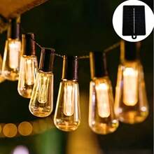 1 Set 5m/10 LED Or 8m/20 LED Waterproof Solar Powered Papaya String Lights, Warm White, 8 Lighting Modes, Suitable For Outdoor, Party, Camping, Home, Road And Railing Decoration - Papaya Lamp - View 6