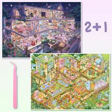 New Large Upgraded 3D Scene Stickers, Miniature House Landscape Stickers, Adult Planner Stickers, DIY Craft Stickers, Suitable For Halloween, Easter, Christmas - Multicolor - View 1