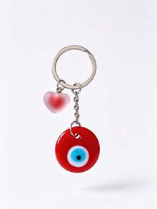 1pc Evil Eye Vintage Blue Eye Keychain, Heart-Shaped Frosted Blue Eye Bohemian Style New Bag Charm For Women, Key Chain Pendant For Men - Multicolor - View 13