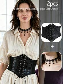 1pc Women's High Elasticity Fashion Black Butterfly Belt, Gothic Style Belt, Suitable For Daily Commute, Outerwear Accessory, Gift - Black - View 10