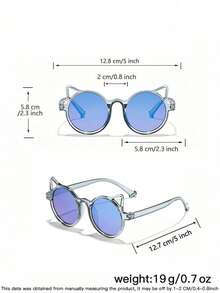 1set 3pcs Kids 3-8Y Heart & Cat Ear PC Frame Fashion Glasses, Cute Style For Party & Vacation With Glasses Box - Multicolor - View 10