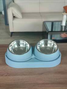Double-Layer Pet Water Bowl, Cat And Dog Food Bowl, Two-In-One Stainless Steel Bowl, Anti-Tipping, Detachable For Easy Cleaning, Space-Saving Double-Layer Feeding Station, Suitable For Medium-Sized Pets, Sturdy Base And Rims, Stylish And Hygienic Pet Feeder. - Multicolor - View 10