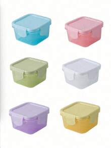 1/2/3/4/5/6/9pcs Mini Food Storage Containers, Transparent Mini Containers With Lids, Sealed Food Storage Boxes, Kitchen Lunch Boxes And Refrigerator Sealed Containers, Multi-Functional Seasoning Boxes, Kitchen Supplies And School Supplies, Back To School Essentials - Multicolor - View 5