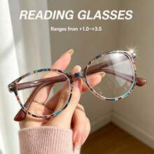 3pcs/5pcs Oval Fashion Women's Reading Glasses, Colorful Floral Frame, Design, Premium PC Frame With Comfortable Spring Temples, Suitable For Daily Office Use, Women's Reading Glasses Combo Pack - 2 Purple + 2 Brown + Blue - View 6