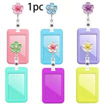 1pc 2D Colorful Flower Nurse Badge Reel Retractable With ID Card Holder, Teacher Badge Reel For Keys Keychain, Best Great Gift For Doctor, Nurse, Teacher, Office Worker - Multicolor - View 12