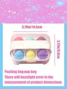 Disney 6pcs Colorful Makeup Sponge Set, Ultra Soft Multi-Shape Facial Makeup Tools, Suitable For Foundation, Cream And Powder, Portable Transparent Storage Box Set, Ideal For Daily Facial Care - Multicolor - View 3