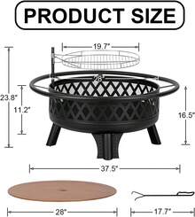 Outdoor Wood Burning Stove - 38 Inches - View 3