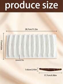 10-Cavity Vanilla Pod Silicone Mold Non-Stick Baking Pan For Mousse Cake Pastry Dessert Candy Jelly Pudding Chocolate DIY - White - View 3