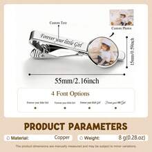 Personalized Photo Tie Clip, Christmas Gift, Gift For Husband, Engravable, Gift, Gold Or Silver Plated Custom Engraved Tie Clip, Gift, Suitable For Father, Groom Or Husband's Wedding Keepsake - Multicolor - View 6