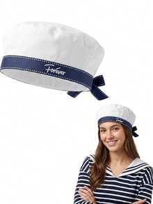 1pc New Bow Tie Nautical Cap, Cute Sun Protection Hat For Women, Summer Outdoor Sailor Hat, Large Head Circumference Beret - Multicolor - View 14