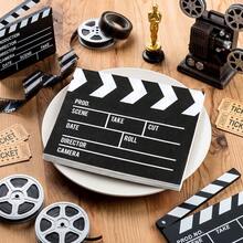 20/40pcs Movie Clapperboard Napkins, Movie Clapperboard Theme Party Decorations, Suitable For Birthday Theme Parties - Multicolor - View 5