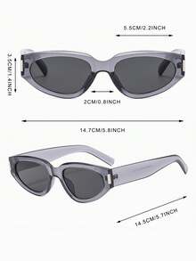 1 Pair Men's Transparent Gray Cat Eye Retro Wide Frame Minimalist Solid Color Personalized Outfit Street Style Fashion Glasses - Transparent Gray - View 4