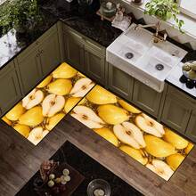 Pear Print Long Runner Mat, Indoor Home Decor, Kitchen Runner, Entryway Doormat, Hallway Entrance Decor, Bedroom Bedside Mat, Living Room Rug, Laundry Room Mat, Bathroom Foot Mat, Suitable For Apartment, Dorm And Home Daily Decor - Multicolor - View 6